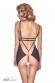 CLAEA - Chemise nera seno nudo con ornamenti.