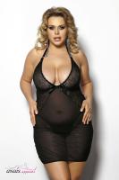 Amysa - Chemise in tulle con inserti in pizzo.