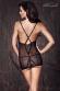 CHARLIE - Chemise in tulle e pizzo con piccole aperture sul petto.