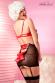 FEROMONI - Set 3 pezzi in tulle nero e satin rosso.