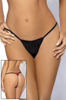 Lija - Tanga nero con farfalla ricamata.