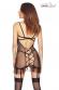 Palmina - Chemise trasparente in tulle ricamato con reggicalze.