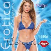 Completino intimo 2 pezzi blu con pagliuzze.