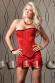 Lingerie Coquette: corpetto broccato stringato. Taglie forti.