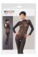 Catsuit nera a maniche lunghe con colletto.