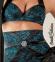 Intimo donna 3 pz azzurro con ricami neri.