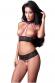 Intimo 2 pezzi senza coppe in pizzo e stringhe. Caprice