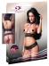 Intimo 2 pezzi senza coppe in pizzo e stringhe. Caprice