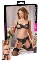 Completino intimo in pizzo con inserti apribili.