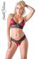 Completino intimo 2 pezzi in satin e pizzo nero/rosso.
