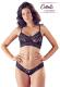 Bralette e tanga brasiliana con motivo criss cross.