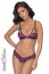 Intimo sexy 2 pezzi in pizzo bicolore con fiocchi.