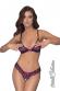 Intimo sexy 2 pezzi in pizzo bicolore con fiocchi.