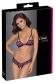 Intimo sexy 2 pezzi in pizzo bicolore con fiocchi.