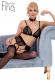Set intimo in microrete e velluto con catene.