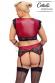 Set bondage in pizzo nero e tessuto rosso.