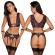 Set intimo 4 pezzi in pizzo viola con polsini.