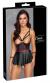Set intimo 2 pezzi in tessuto nero opaco con polsini.