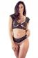 Completo intimo in pizzo con anelli e strass.