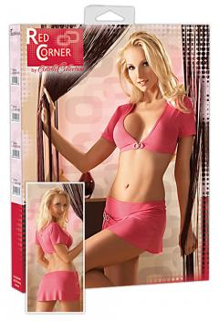 COTTELLI RED CORNER: Minirock and top pink.