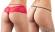 Conf. 2 pezzi. Culotte rosse + perizoma nero.