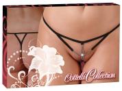 Tanga stringato con bijoux e perla.