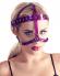 Imbracatura facciale color fucsia metallizzato con strass.