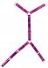 Imbracatura per il corpo color fucsia metallizzato.