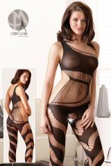 Single shoulder strap catsuit with multiple strings