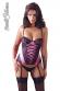 Guepiere rosa/nera con criss cross e perizoma.