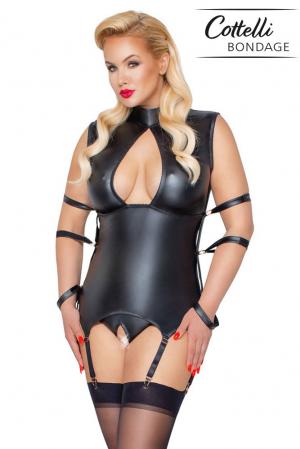 Guepiere bondage con slip aperti.