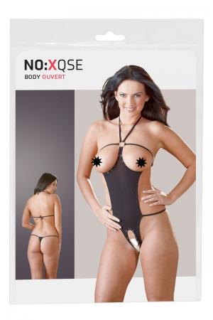 Body nero senza coppe con apertura al cavallo.