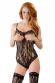 Body in pizzo floreale con calze autoreggenti.
