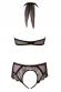 Body in pizzo e microrete con guanti.