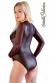 Body a maniche lunghe con inserti trasparenti.