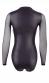 Body a maniche lunghe con inserti trasparenti.