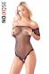 Body a rete con maniche corte e bordi in pizzo.