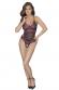 Body in tulle con ricami rossi in pizzo.