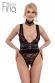 Body in pizzo e raso con catene e girocollo.