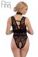 Body in pizzo e raso con catene e girocollo.