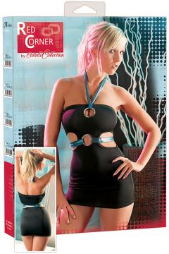 Mini abito con fasce azzurre.