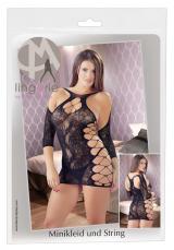 Chemise a rete ricamata con perizoma.
