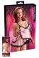 Babydoll rosa con merletti neri.