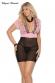 Chemise in tulle con ricami. Nero/rosa.
