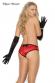 Body aperto in satin con fiocchi.