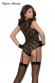 Body in pizzo e satin con reggicalze.