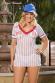 Costume giocatrice di baseball 3 pezzi. L/XL