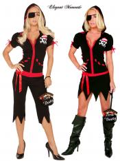 Costume corsara 5 pezzi. Include gonna e pinocchietti.