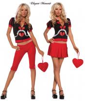 Costume regina del paese delle meraviglie 5 pezzi.