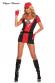 Costume giocatrice freccette 6 pezzi.